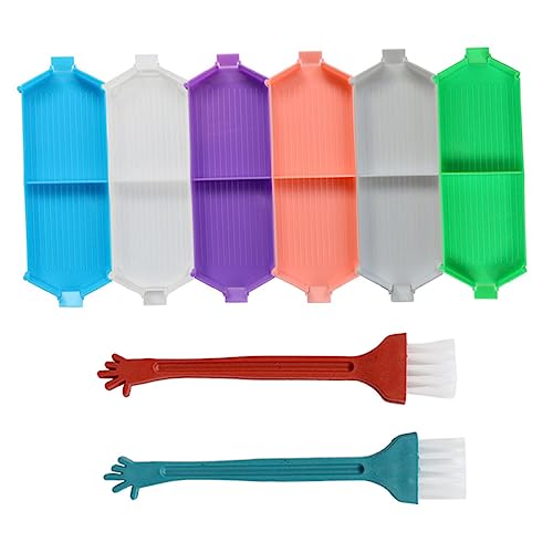 Gatuida 1Satz DIY Aufbewahrungsschalen Teiliges für Perlen und Strasssteine Bunten Tabletts und Pinsel für Diamantmalerei und Bastelprojekte von Gatuida