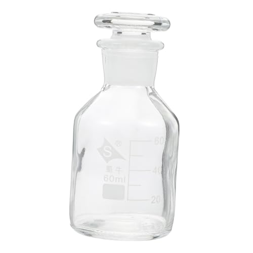 Gatuida 1Stk Reagenzflasche aus Glas Reagenzienflasche mit Schraubverschluss Apotheker laborflasche weithalsflasche breiter Mund Chemikalien Dekorationen Glasflasche Vase verdicktes Glas von Gatuida