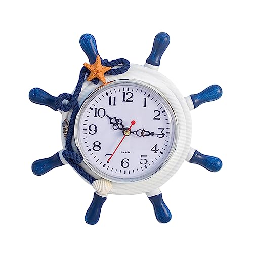 Gatuida 1Stück Wanduhr Aus Holz Im Mittelmeer Design Analoge Wanduhren Ohne Batterie Dekorative Uhr Für Zuhause von Gatuida