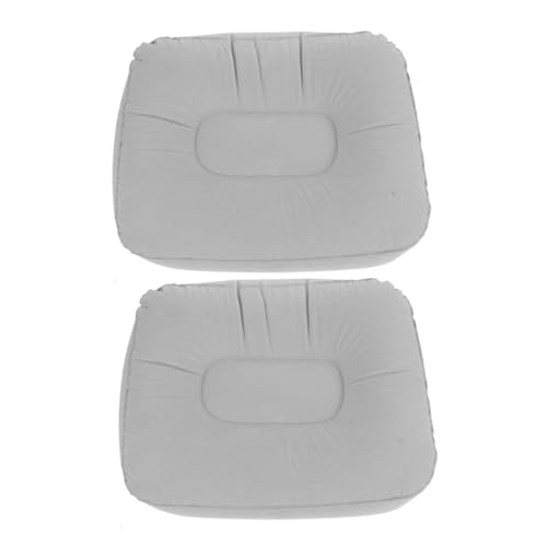 Gatuida 2 STÜCK Aufblasbare Fußstütze Reise Kissen mit Beflockter PVC Oberfläche rutschfest Ergonomisch Geformt für Flugzeug Büro Camping und Outdoor Komfort von Gatuida