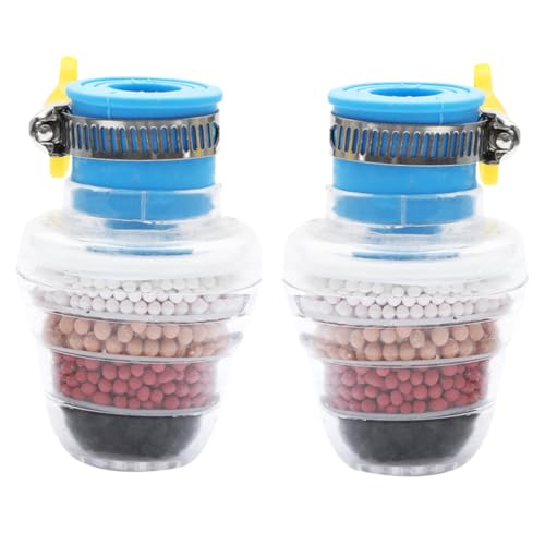 Gatuida 2 STÜCK Wasserhahnfilter für Rundhähne Lagiger Wasserreiniger mit Spritzfunktion Kalkschutz Filtersieb für Küche und Bad Blauer Kunststoff Einfach zu Montieren Wasser Sparend von Gatuida