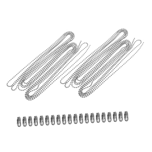 Gatuida 2 Sätze Edelstahl Perlenkette mit Verbindern Stabile DIY Kugelkette für Rollos Deckenlampen Schmuckherstellung Silberfarbene Langlebige Verlängerungskette von Gatuida