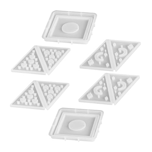 Gatuida 2 Sätze Silikonform Teelichthalter Pyramide Mond Herz Geometrisch Kerzenhalter Form für Harz Wachs Diy Basteln Dekoration von Gatuida