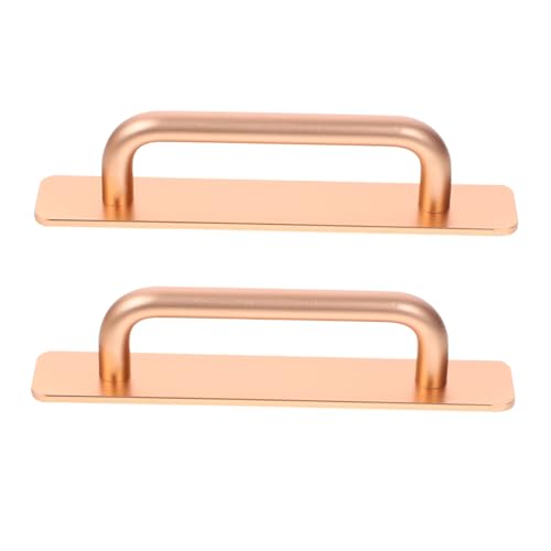 Gatuida 2 Stück Aluminiumlegierung Möbelgriffe Selbstklebende Tür und Schubladengriffe für Küchen und Kleiderschränke Langlebig Installieren Ergonomisch Goldfarben von Gatuida