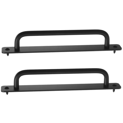 Gatuida 2 Stück Aluminiumlegierung Türgriff Ergonomisch Robust für Scheunentor Schiebetür Kleiderschrank Möbelgriff Einfach Montierbar Schwarz Lochabstand von Gatuida