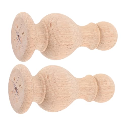 Gatuida 2 Stück Dekorative Holzbaluster aus Massivem Handgeschnitzte Unbehandelte Treppenpfostenkappen für DIY Möbel und Zaun Elegante Holzsäulenaufsätze für Wohn und Geschäftsräume von Gatuida