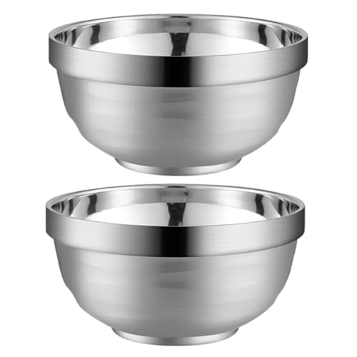 Gatuida 2 Stück Doppelschicht Edelstahl Schüssel Isolierte Salat und Suppenschalen Verbrennung Vakuum Design Langlebig für Suppe Reis Obst Snack Gatuida 2 Stück Doppelschicht Edelstahl Schüssel Isolierte Salat und Suppenschalen Verbrennung Vakuum Design Langlebig für Suppe Reis Obst Snack von Gatuida
