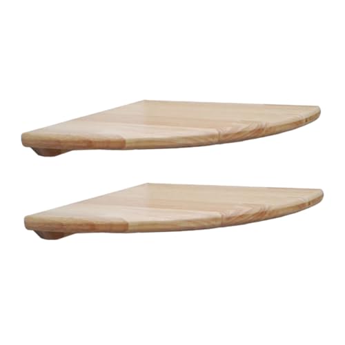 Gatuida 2 Stück Eckregal aus Holz Teiliges Schwebendes Wandregal mit Fächerförmigem Design Platzsparend Langlebig Dekorativ für Wohnzimmer Schlafzimmer Bad Praktische Eckaufbewahrung von Gatuida