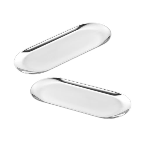 Gatuida 2 Stück Edelstahl Tablett Teilig Oval Glänzend Kleine Servierplatte für Snacks Dessert Obst Vielseitiges Food Storage Tray für Küche Restaurant Zuhause Gatuida 2 Stück Edelstahl Tablett Teilig Oval Glänzend Kleine Servierplatte für Snacks Dessert Obst Vielseitiges Food Storage Tray für Küche Restaurant Zuhause von Gatuida
