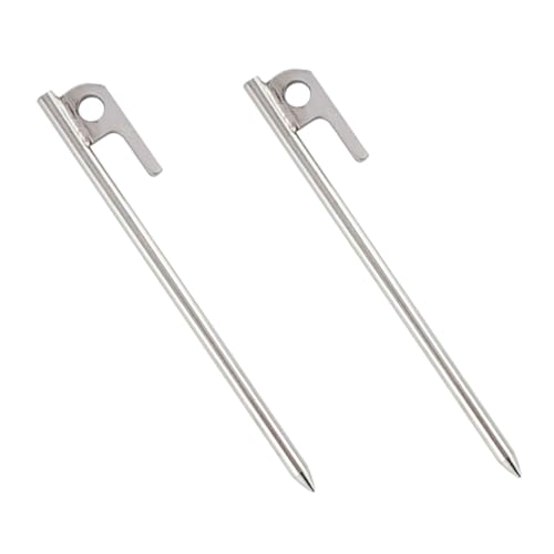 Gatuida 2 Stück Edelstahl Zeltheringe Robuste Bodenanker für Camping und Outdoor Leicht Einfach zu Bedienen für Zelte Markisen Pavillons und Gartenschutz von Gatuida
