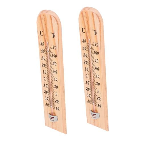 Gatuida 2 Stück Holzthermometer Wandmontage Präzise Temperaturmessung für Innen Außen Garten Gewächshaus Multifunktional Handlich Leicht Tragbar Gatuida 2 Stück Holzthermometer Wandmontage Präzise Temperaturmessung für Innen Außen Garten Gewächshaus Multifunktional Handlich Leicht Tragbar von Gatuida