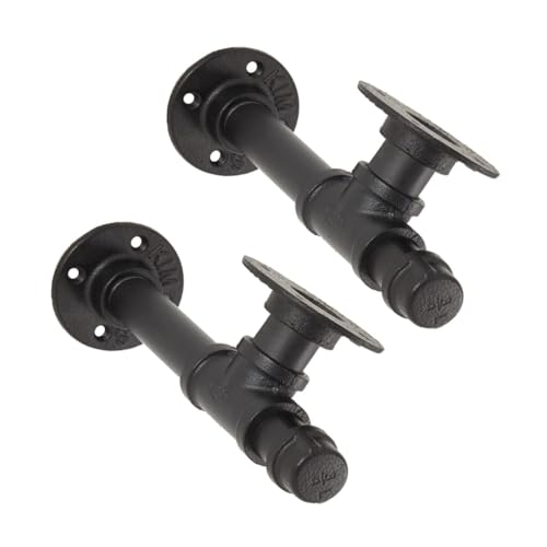 Gatuida 2 Stück Industrielle Wandregalhalterung Rohr Shelf Support für Rustikale DIY Holzregale Einfache Montage Platzsparend Vintage Stil für Wohnzimmer Küche Büro und Werkstatt von Gatuida