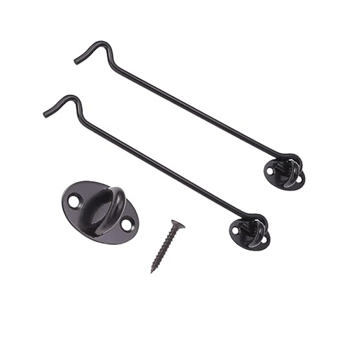 Gatuida 2 Stück Kabinenhaken Windhaken für Fenster und Türen Schrauben Schwarz Langlebig und Installieren von Gatuida