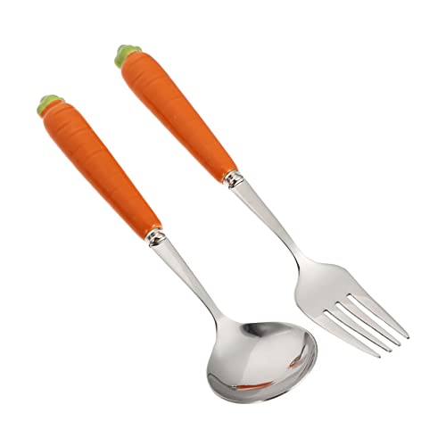 Gatuida 2 Stück Kindergeschirrset Teilig Karotten Design mit Keramikgriff Niedliches Besteckset Löffel und für Selbstständiges Essen und Greiftraining Frei und Langlebig Gatuida 2 Stück Kindergeschirrset Teilig Karotten Design mit Keramikgriff Niedliches Besteckset Löffel und für Selbstständiges Essen und Greiftraining Frei und Langlebig von Gatuida