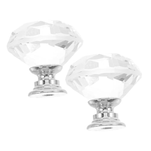 Gatuida 2 Stück Kristallglas Möbelgriffe Klar Funkelnd Schrankschubladenknöpfe Elegant Modern für Kommoden Kleiderschränke Einfache Montage Strahlender Glanz von Gatuida