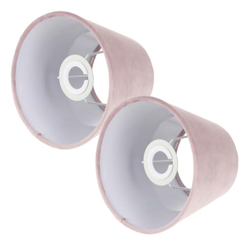 Gatuida 2 Stück Lampenschirme Tischlampe Samt Weiß mit Innenfutter Dekorativer Lampenschirm Ersatz für Schreibtischlampe Wohnzimmer Schlafzimmer Büro Rosa Verpackung von Gatuida