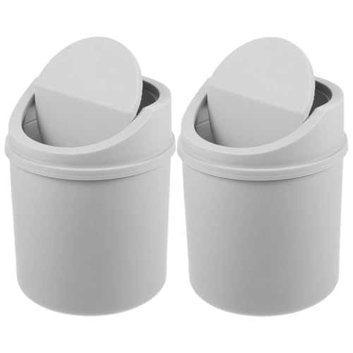 Gatuida 2 Stück Mini Tischabfalleimer mit Schwingdeckel Kompakter Desktop Mülleimer für Büro und Zuhause Praktischer Kleiner Abfallbehälter mit Deckel für Küche Wohnzimmer Schlafzimmer von Gatuida