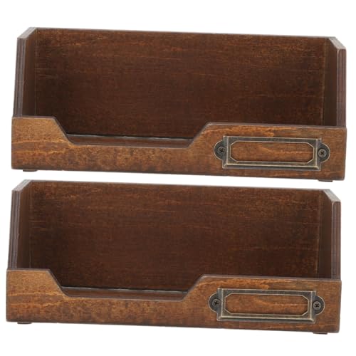 Gatuida 2 Stück Rustikale Holz Aufbewahrungsbox Quadratisch Doppelstöckig Platzsparend Langlebig Vielseitig für Schmuck Büro und Haushalt Dekorativer Desktop Organizer in von Gatuida