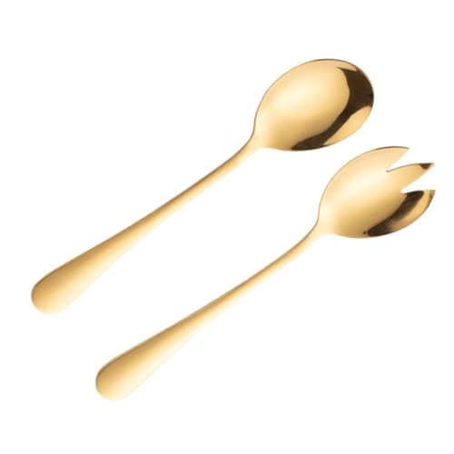 Gatuida 2stücke Teilige Servierlöffel Aus Edelstahl Obst Und Salatlöffel Salatgabel Mit Gold-finish Gatuida 2stücke Teilige Servierlöffel Aus Edelstahl Obst Und Salatlöffel Salatgabel Mit Gold-finish von Gatuida