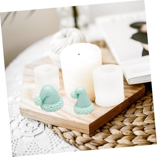 Gatuida 2 Stück Silikon Kerzenform Weihnachtsmütze Weihnachtskerzen Gießform DIY Duftkerzen Herstellung Handliche Einfache Handhabung für Anfänger und Kreative Dekoration von Gatuida