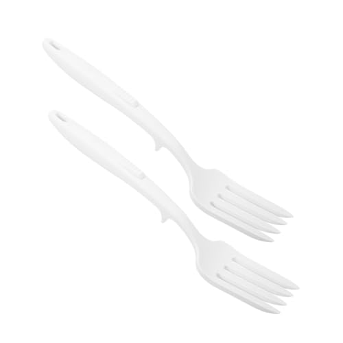 Gatuida 2 Stück Silikon Langstielig Hitzebeständig Flexibel Pasta Spaghetti gabeln mit Rutschfestem Griff zum Kochen und Servieren von Nudeln und Appetizern von Gatuida