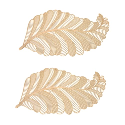 Gatuida 2 Stück Teiliges Dekoratives PVC Platzdeckchen in Einzigartiger Form Hitzebeständig Isolierend Abwaschbar für Haushalt und Party Goldfarbenes Hohlgearbeitetes Tischset für Gatuida 2 Stück Teiliges Dekoratives PVC Platzdeckchen in Einzigartiger Form Hitzebeständig Isolierend Abwaschbar für Haushalt und Party Goldfarbenes Hohlgearbeitetes Tischset für von Gatuida