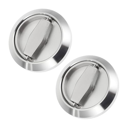 Gatuida 2 Stück Teiliges Edelstahl Eingelassene Türgriffe mit Ergonomischem Design Unsichtbare Schiebetürgriffe für Kleiderschränke und Möbel Langlebig und Praktisch für Innen von Gatuida