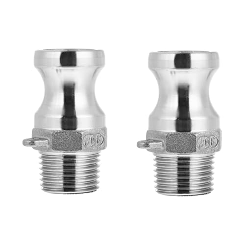 Gatuida 2 Stück Teiliges Edelstahl Type Camlock Schlauchadapter mit Außengewinde Schnellkupplung für Sichere Verbindung Industrieller Schlauchverbinder Langlebiger Cam And Groove von Gatuida