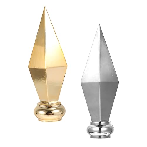 Gatuida 2 Stück Teiliges Flaggenmast Endstück aus Aluminium Langlebiger Fahnenkopf in Gold und Silber Wetterfeste Flaggenstangen Kappe für Meetingräume Vielseitiges Fahnenmast Zubehör von Gatuida