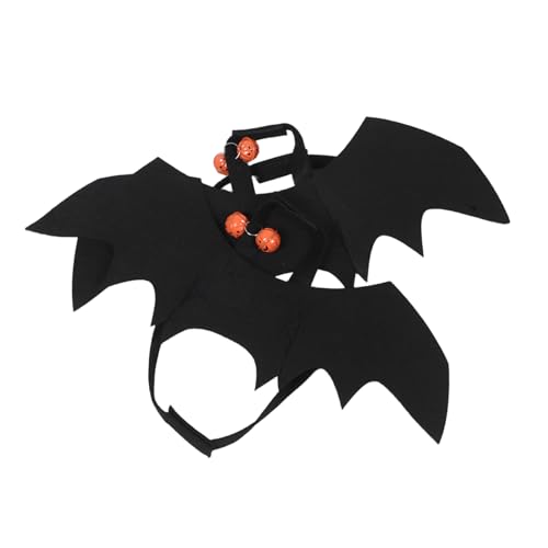 Gatuida 2 Stück Teiliges Fledermausflügel-haustierkostüm mit Glocke Leichtes Komfortables Halloween-Outfit für Kleine Hunde und Katzen Einfach Anzuziehen für Aufnahmen und Partys von Gatuida