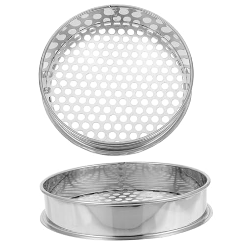 Gatuida 2 Stück Teiliges Gartensieb Edelstahl Bodensieb mit Rundlöchern Leichtes Gartensieb für Erde Sand und Steine für Gartenarbeit und Pflanzung von Gatuida