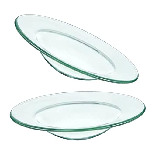 Gatuida 2 Stück Teiliges Glas Ersatz Wachsschmelztablett Rund Hitzebeständig Leicht zu Reinigen Aromalampe Öl Wärmeschale für Duftwachs Vielseitig als Schmuck oder Aufbewahrungsteller von Gatuida