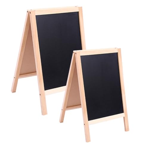 Gatuida 2 Stück Teiliges Holz Kreidetafel für Doppelseitig Faltbar mit Schwarzer Tafel und Weißer Trockenlöschfläche Robuste Schreib und Maltafel für Kreativität und Einfachen Gebrauch von Gatuida