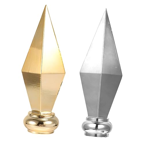 Gatuida 2 Stück Teiliges Langlebiges Aluminiumlegierung Flaggenmast Topper Wetterfester Robuster Flaggenkopf Ersatz Geeignet für Feiertagsdekoration und Kommerzielle Nutzung Gold und von Gatuida