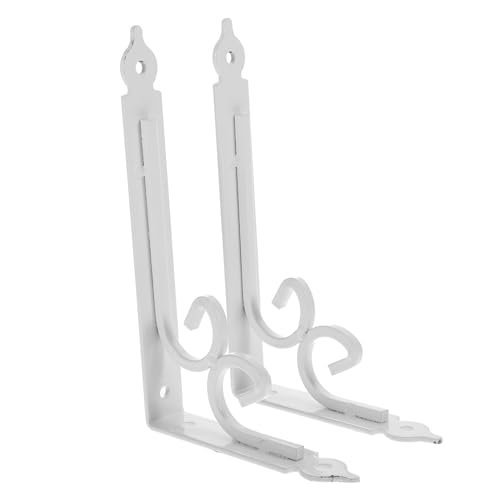 Gatuida 2 Stück Teiliges Schwerlast Dreieck Regalhalter aus Weiße Wandmontage Winkel Halterungen für Schwebende Regalbretter Robuste Eckstützen für Küche Werkstatt Balkon von Gatuida