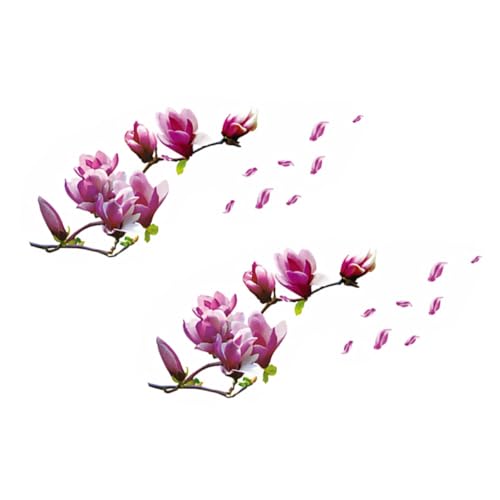Gatuida 2 Stück Teiliges Selbstklebendes Wandtattoo mit Blumenzweigen Abziehbare Wandaufkleber für Wohnzimmer Schlafzimmer und Kinderzimmer Geeignet für Glatte Oberflächen Wie Spiegel und von Gatuida