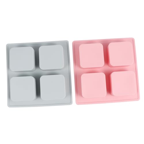 Gatuida 2 Stück Teiliges Silikon Seifenform Flexible Antihaftbeschichtet Lebensmittelecht Quadratische DIY Seifen und Kuchenform Geeignet für Handgemachte Seifen Desserts und Kerzen Blau von Gatuida