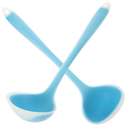 Gatuida 2 Stück Teiliges Silikon Suppenkellen Langlebig Hitzebeständig mit Langem Ergonomischem Griff Multifunktional für Suppe Brei und Reis Spülmaschinengeeignet Transparent Blau Gatuida 2 Stück Teiliges Silikon Suppenkellen Langlebig Hitzebeständig mit Langem Ergonomischem Griff Multifunktional für Suppe Brei und Reis Spülmaschinengeeignet Transparent Blau von Gatuida