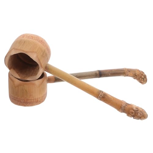 Gatuida 2 Stück Teiliges Wasserschöpflöffel mit Langem Ergonomischem Griff Natürlicher Holz-textur Vielseitig für Haushalt und Garten Retro-design für Müheloses Ausgießen aus Tiefen von Gatuida