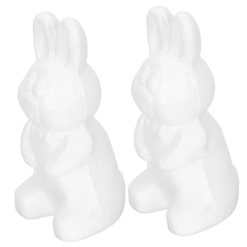 Gatuida 2 Stück Teiliges Weißes Styropor Hasen Deko Schaumstoffmodell zum Bemalen und Basteln DIY Osterhase für Kindergeburtstag Osterparty und Kreative Handwerksprojekte von Gatuida