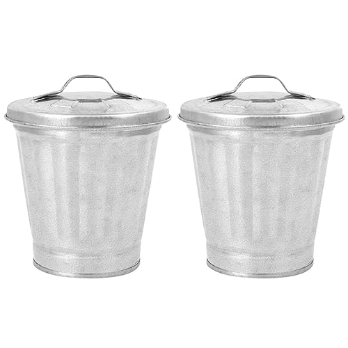 Gatuida 2 Stück Tischmülleimer mit Deckel Multifunktionale Abfallbehälter und Blumentöpfe für Schreibtisch Wohnzimmer Schlafzimmer und Küche Praktisch und von Gatuida