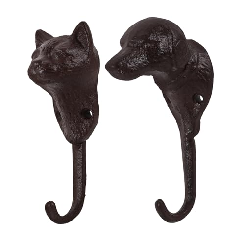 Gatuida 2 Stück Vintage Gusseisen Wandhaken Tierkopf Design Hund Katze Dekorative Wandaufhängung für Haustierliebhaber Robuste Metallhaken für Mäntel Taschen im Landhausstil Gatuida 2 Stück Vintage Gusseisen Wandhaken Tierkopf Design Hund Katze Dekorative Wandaufhängung für Haustierliebhaber Robuste Metallhaken für Mäntel Taschen im Landhausstil von Gatuida