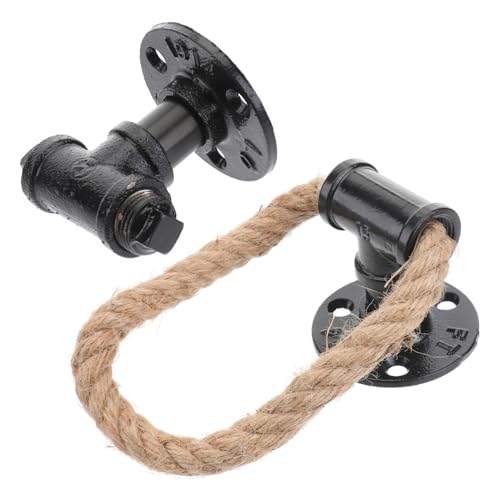 Gatuida 2 Stück Vintage Schrankgriffe mit Hanfseil Robuste Türgriffe aus Eisen für Kleiderschränke und Möbel Einfacher Austausch Schwarz Rustikales Design Gatuida 2 Stück Vintage Schrankgriffe mit Hanfseil Robuste Türgriffe aus Eisen für Kleiderschränke und Möbel Einfacher Austausch Schwarz Rustikales Design von Gatuida