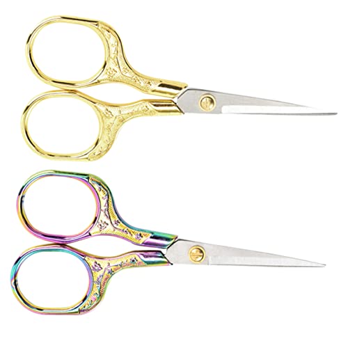 Gatuida 2 Stück Vintage Stickscheren Robuste Scharfe Haushaltsscheren für Bastelarbeiten Nähen und Mehr Ergonomischer Griff für Karton Goldene PP Tasche Enthalten Gatuida 2 Stück Vintage Stickscheren Robuste Scharfe Haushaltsscheren für Bastelarbeiten Nähen und Mehr Ergonomischer Griff für Karton Goldene PP Tasche Enthalten von Gatuida