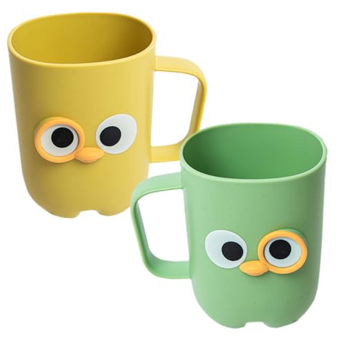 Gatuida 2 Stück Zahnputzbecher aus Robustem PP Kunststoff Großer Fassungsvermögen Multifunktionale Badezimmer Aufbewahrungstassen für Mundspülung Farbenfrohe Wiederverwendbar von Gatuida