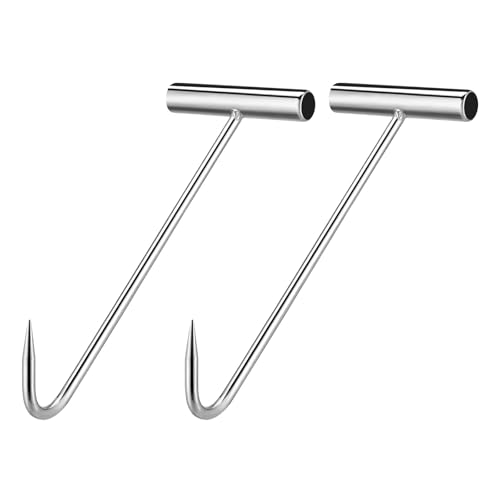Gatuida 2-teiliger Kanaldeckelheber: Edelstahl-Kanaldeckelhaken, robuster T-Haken, Abflussdeckel-Ziehwerkzeug für den Außenbereich von Gatuida