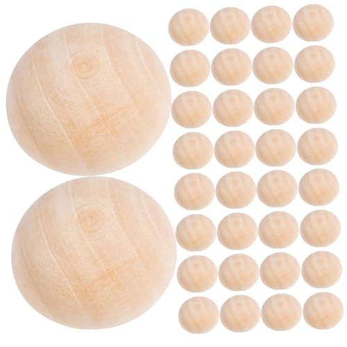 Gatuida 200 Stück Halbkreis Holzkugeln Natur Unbehandelt Glatte Oberfläche DIY Bastelperlen für Schmuckherstellung und Dekoration Handwerk von Gatuida
