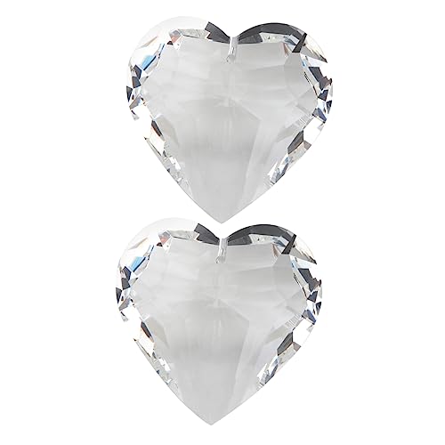 Gatuida 2Stücke Herzförmige Transparente Kristallanhänger DIY Dekoration für Fenster Türen Hochzeiten und Partys Funkelnde Ornamente für Stilvolle Anlässe von Gatuida