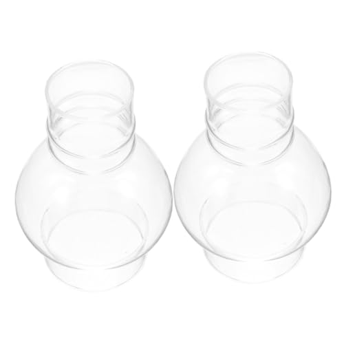 Gatuida 2stücke Glas Lampenschirm Für Öllampe Ersatz Kamin Für Vintage Petroleumlampe Runder Schirm Höhe Passend Für Tischlampe Sockel Basisdurchmesser Schutz Vor Wind von Gatuida