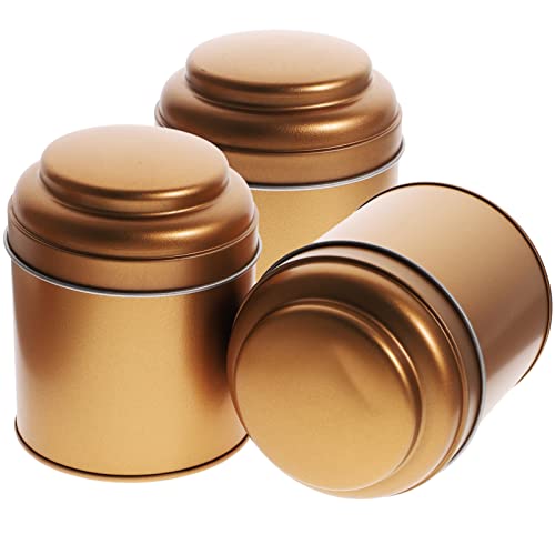 Gatuida 3 Stück Aromatherapie-wachs Dose Fruchtbecher Kerzengläser Doppelt Versiegelte Teedosen Tee Kaffee Zuckerdosen Tee Blechdose Luftdichte Kaffeedose Partys Jamgläser Golden Weißblech von Gatuida